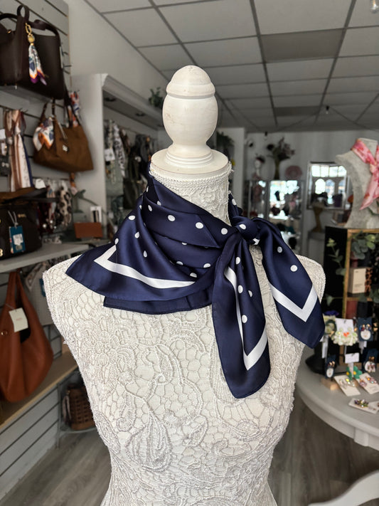 Lyra navy dotty scarf