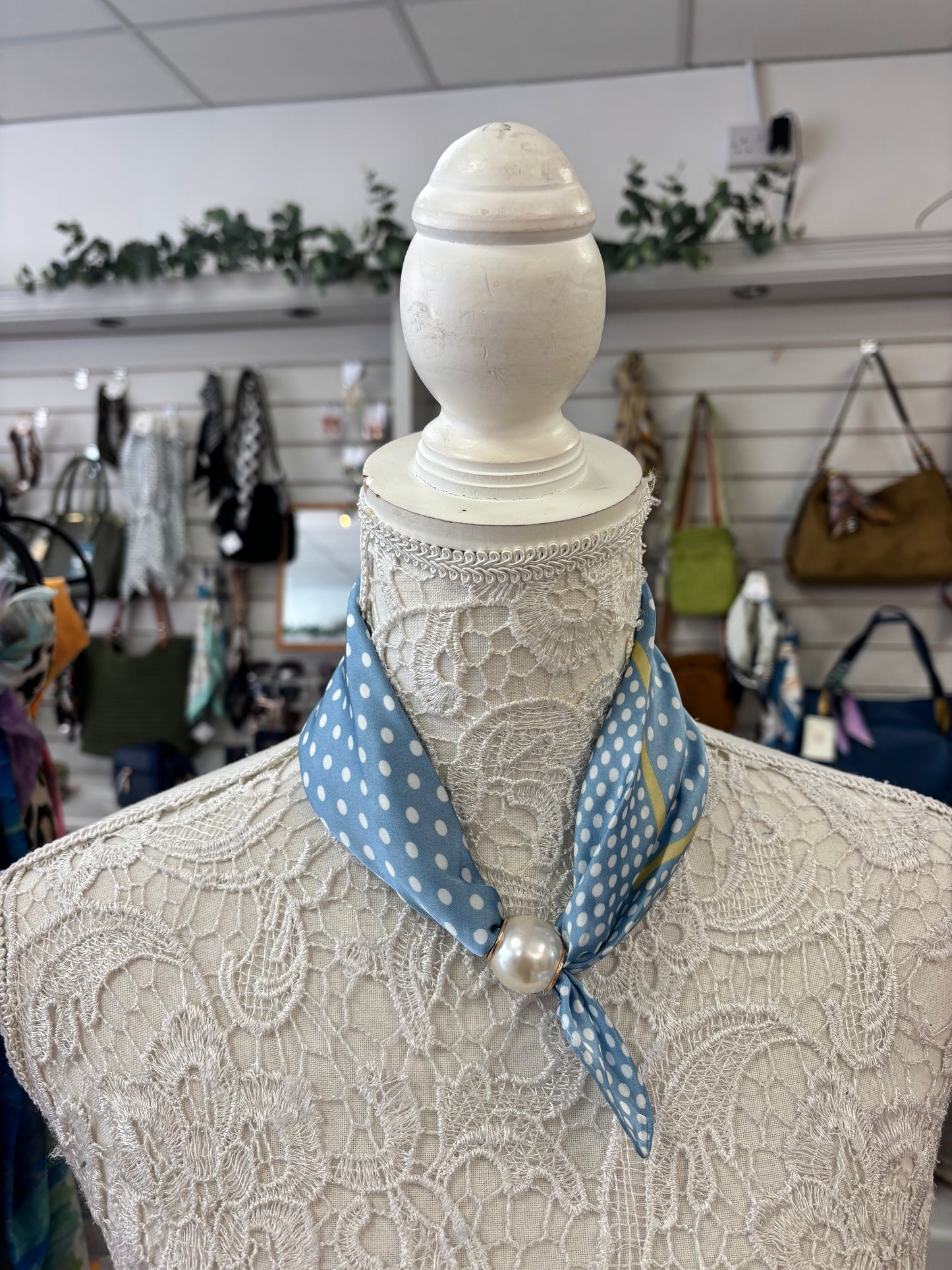 Gina blue dot scarf