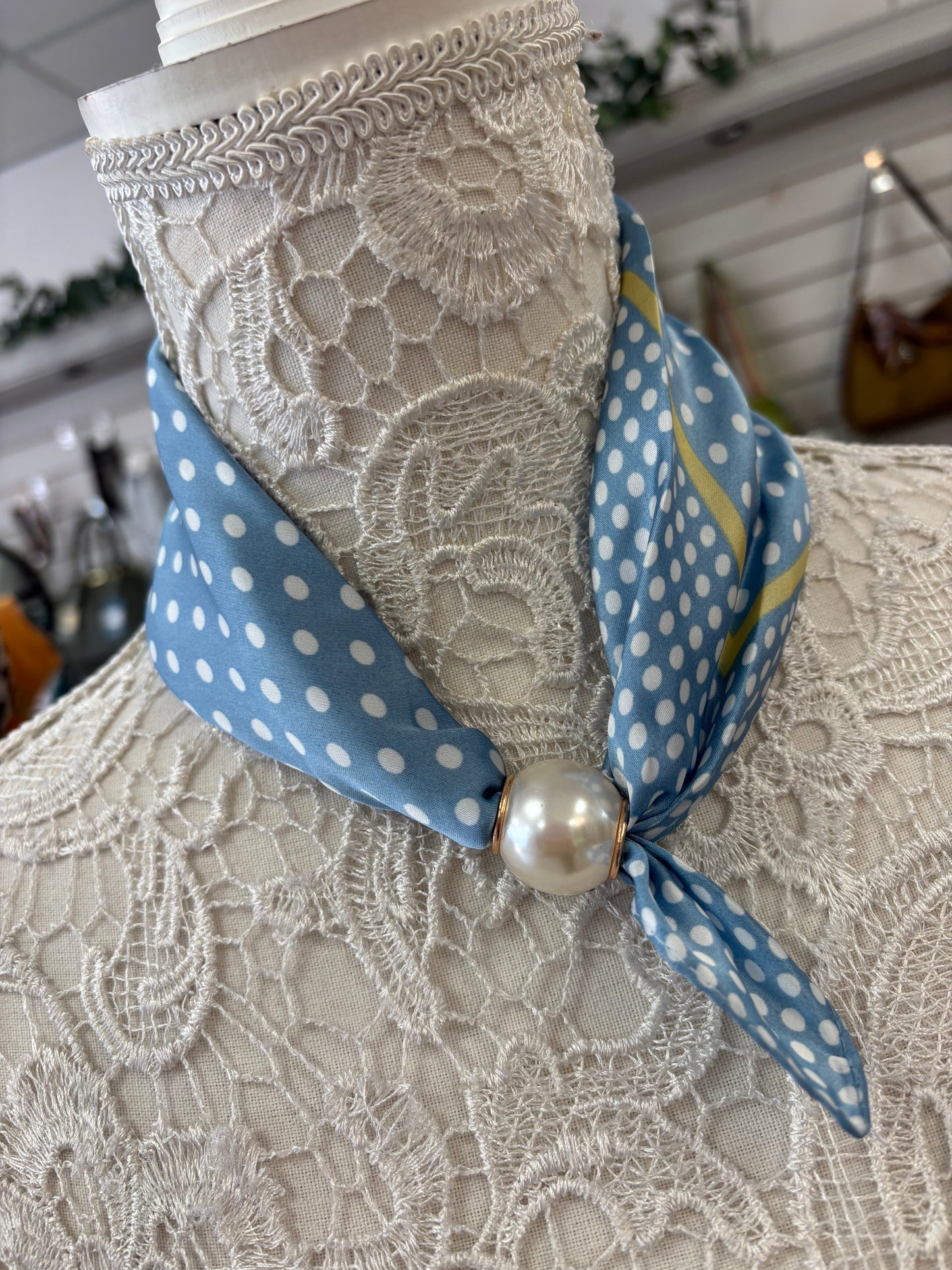 Gina blue dot scarf
