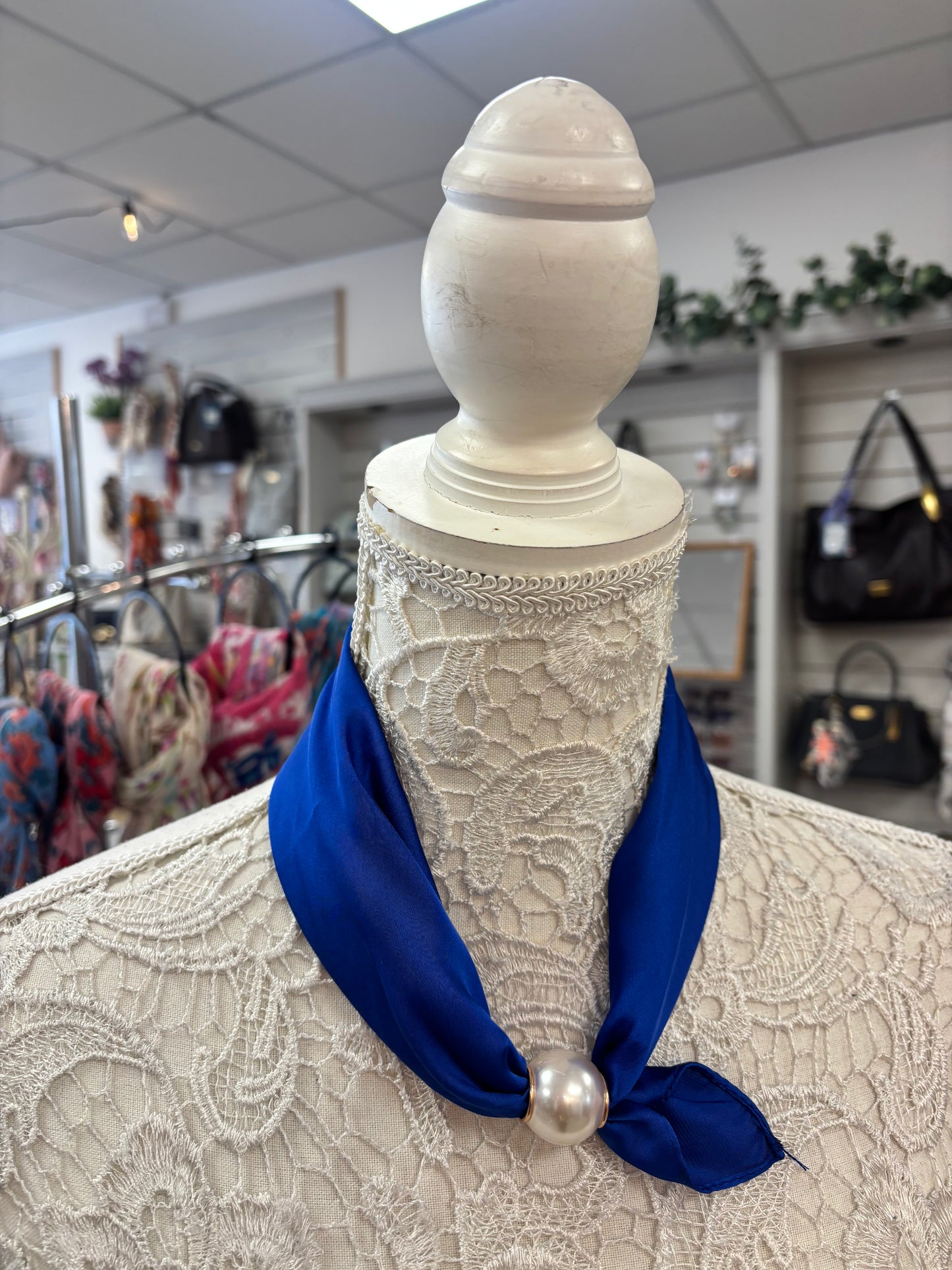 Kate royal blue pearl scarf
