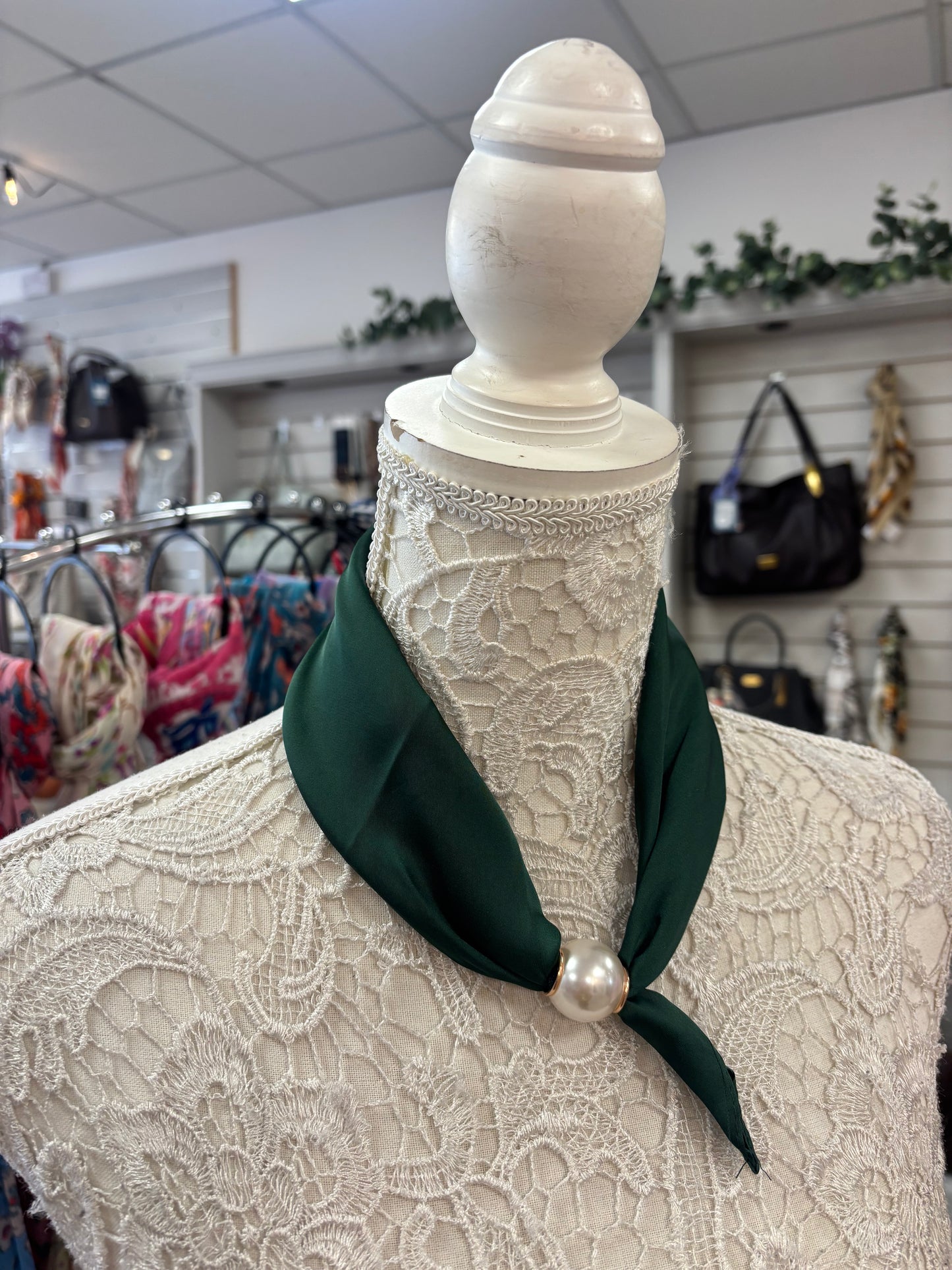 Forest Green Pearl scarf