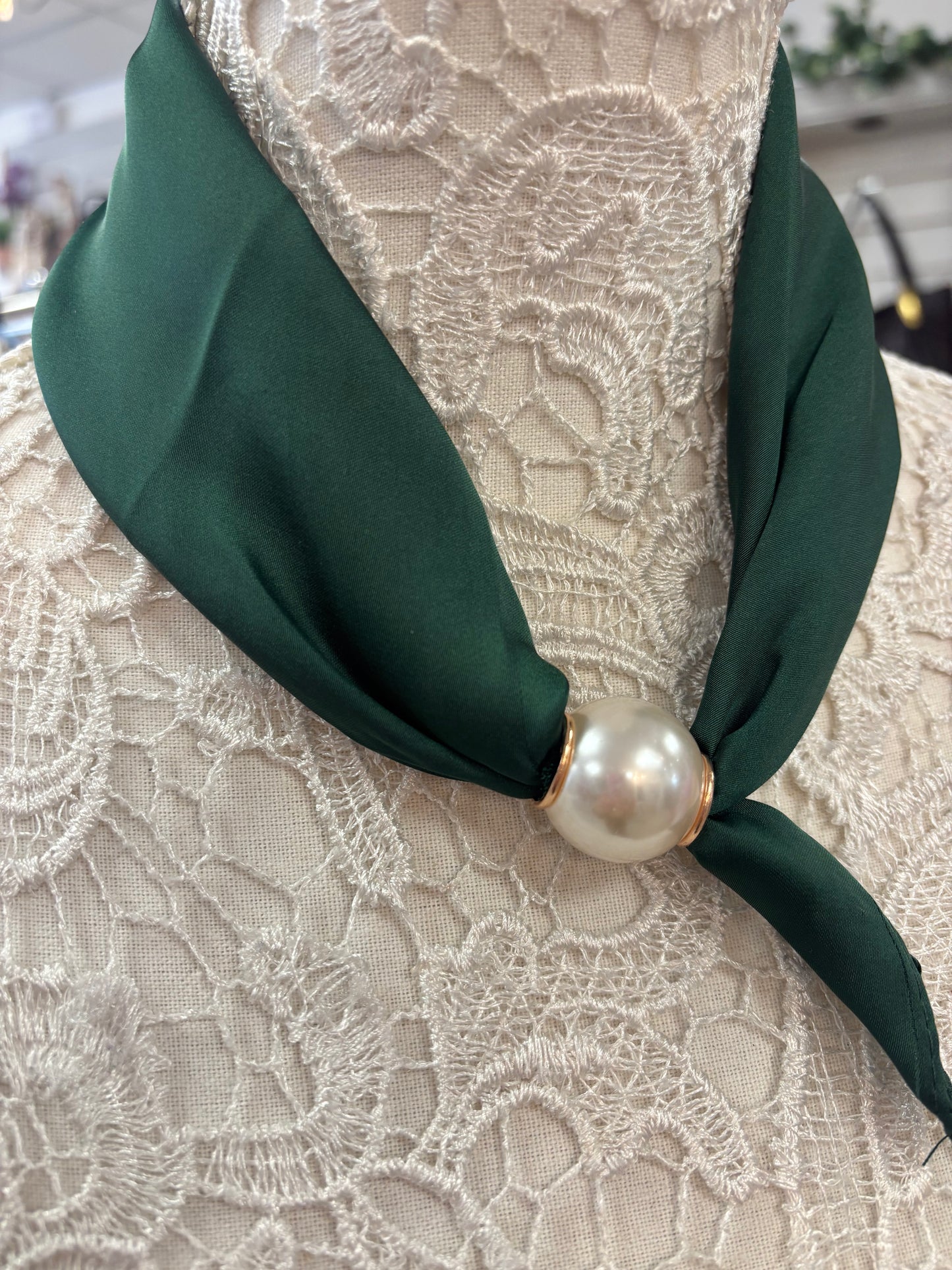 Forest Green Pearl scarf