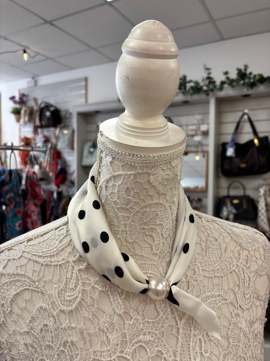 Polka dot Polyester scarf with magnetic bead,