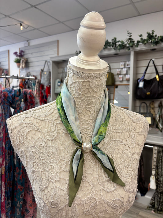 Joanie Green double tie scarf