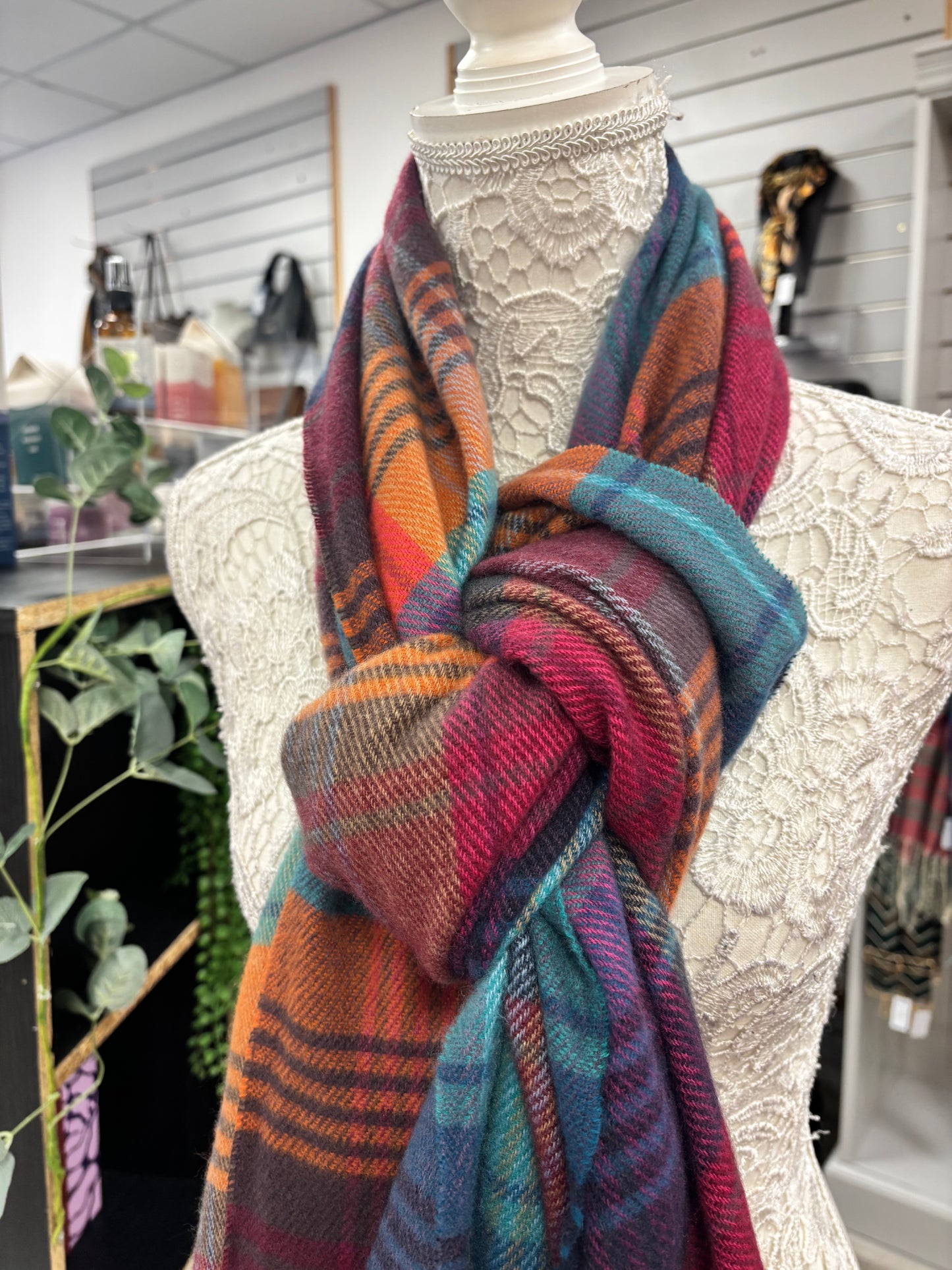 Gracie checked scarf