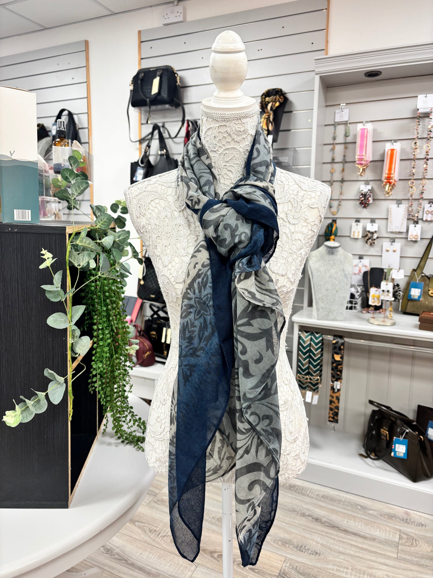 Iris leaf print scarf