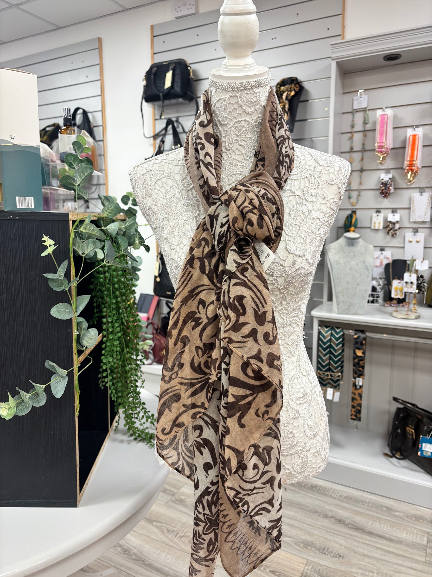 Iris leaf print scarf