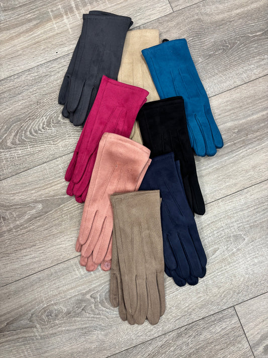 Lena suede effect gloves