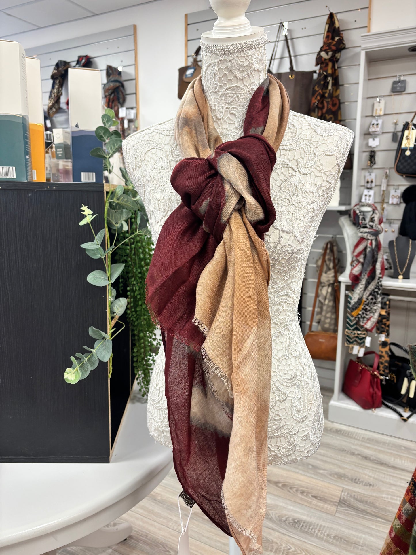 Lexi abstract marble print scarf