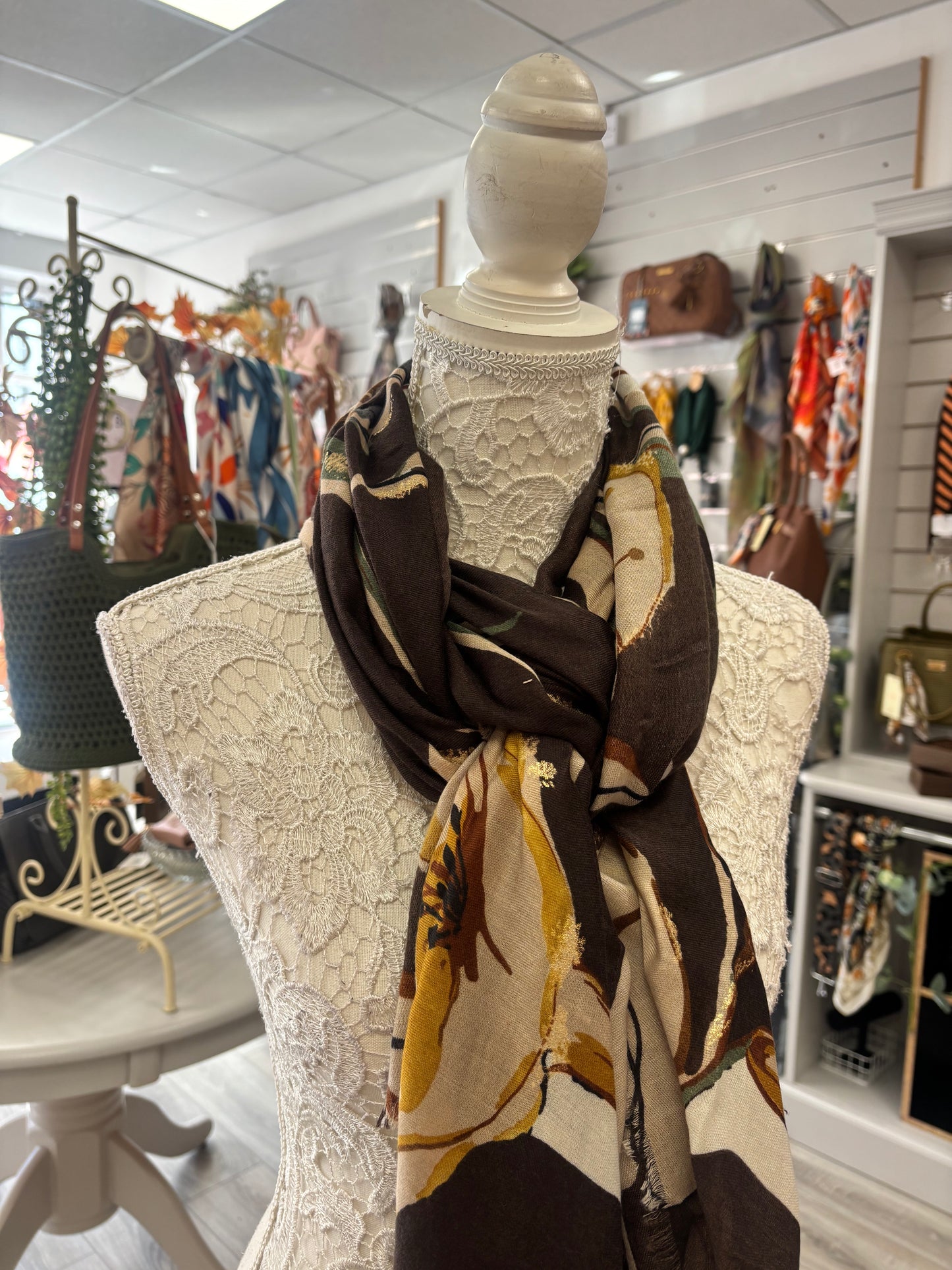 Flora autumn mid weight scarf