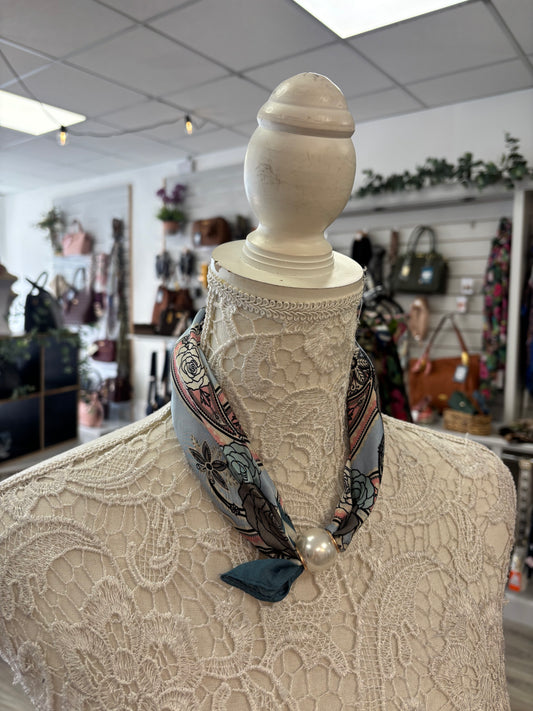 Raylene Rose print pearl scarf