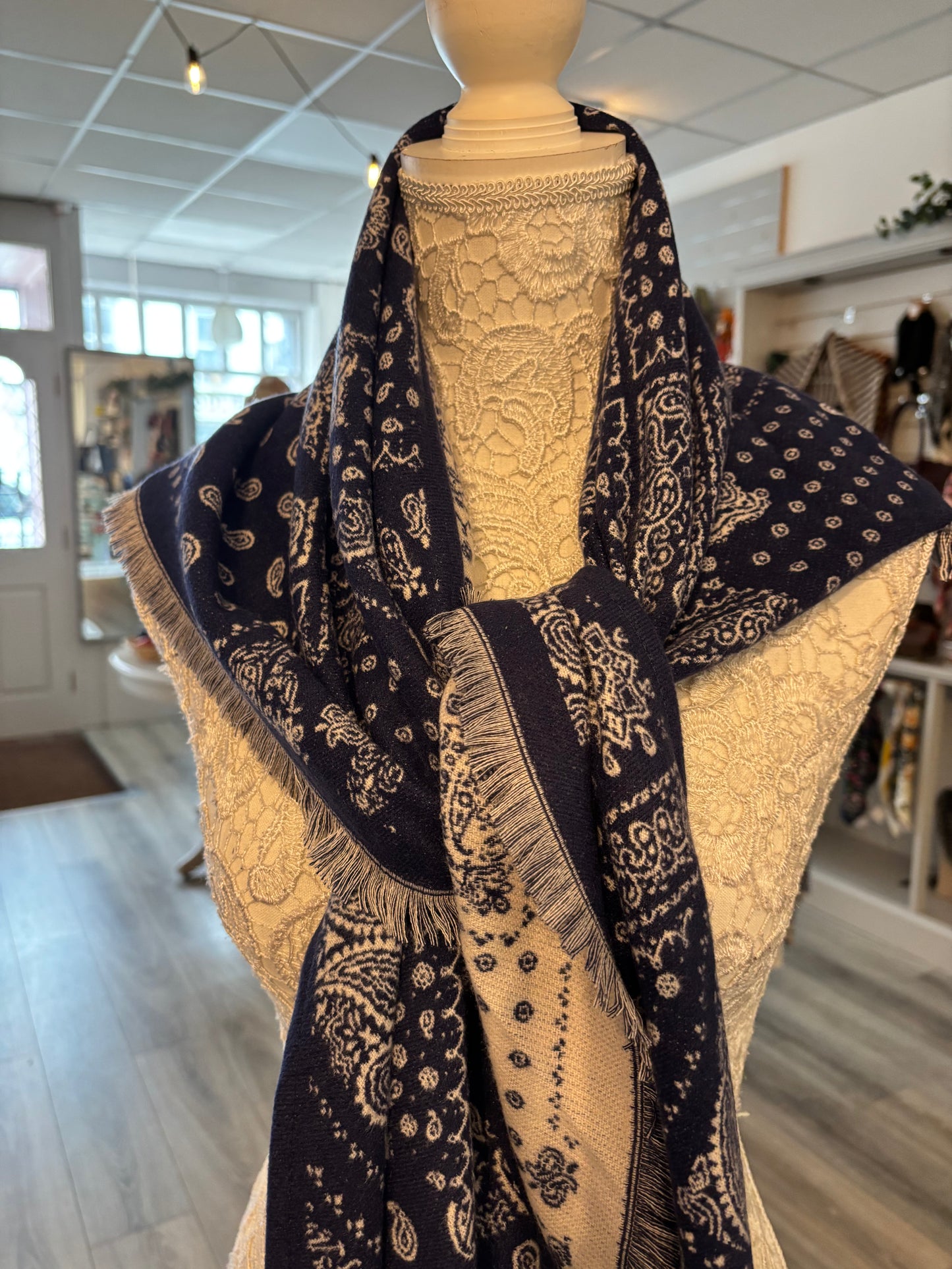 Bethany fringed luxury scarf