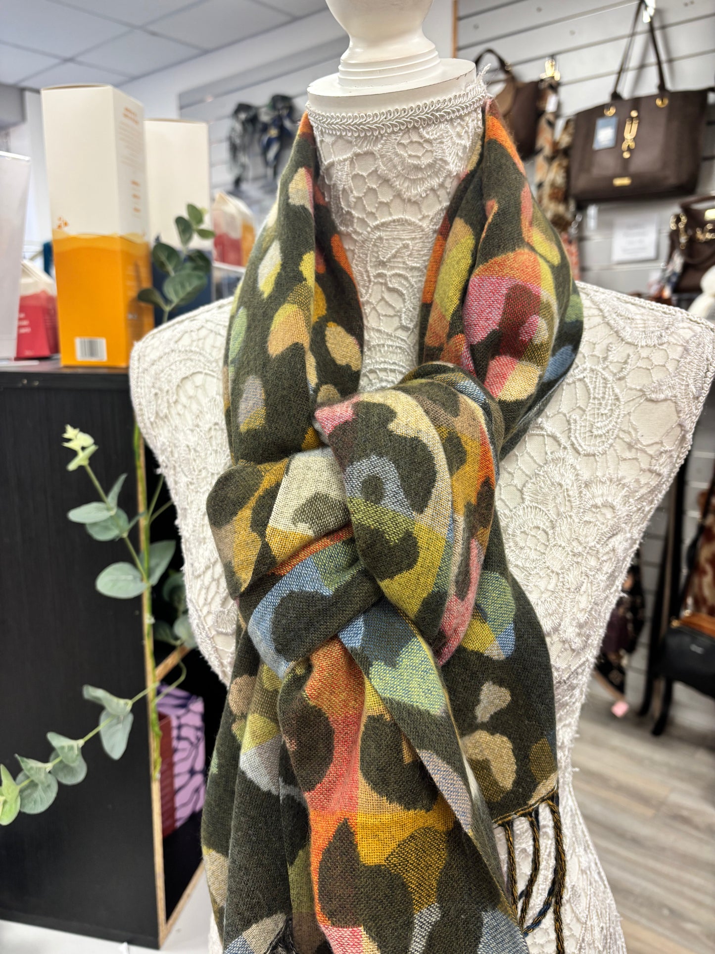 Levi leopard print scarf
