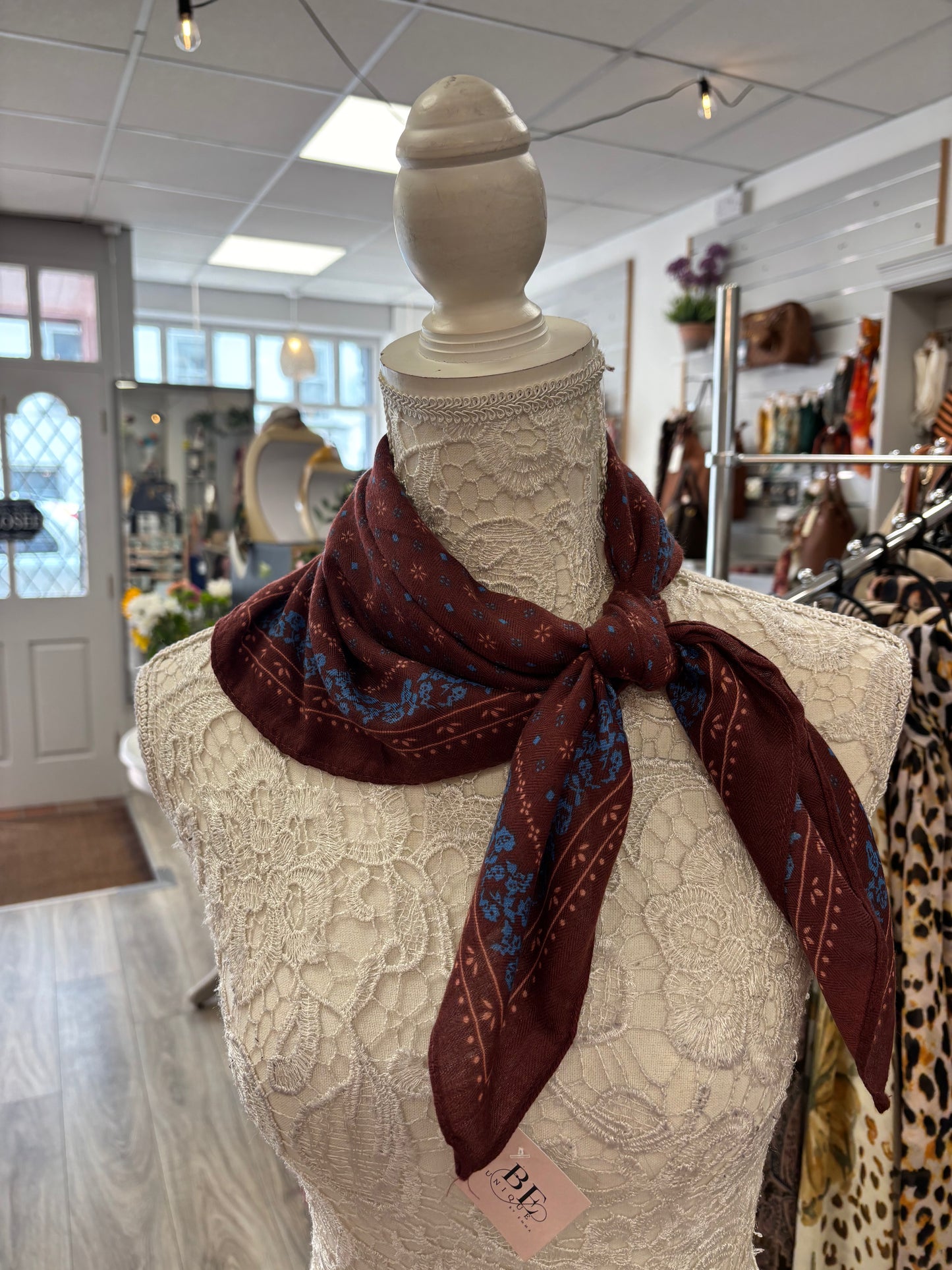 Meave brushed cotton neck scarf