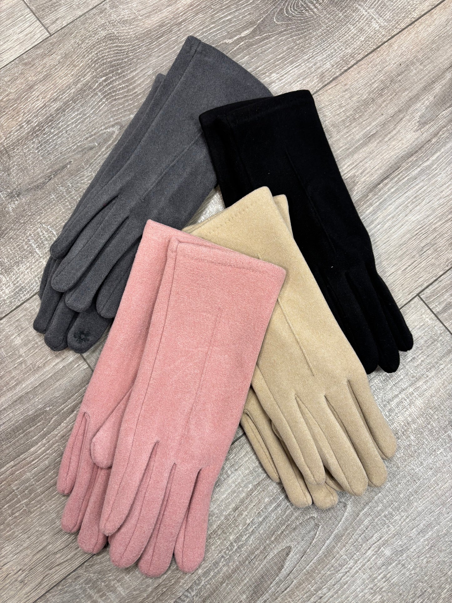 Ash velvet lined gloves