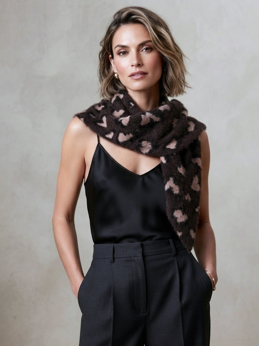 Heidi heart 💓 scarf triangle knit