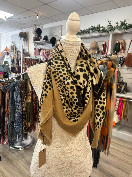 Amos animal print oversized square scarf
