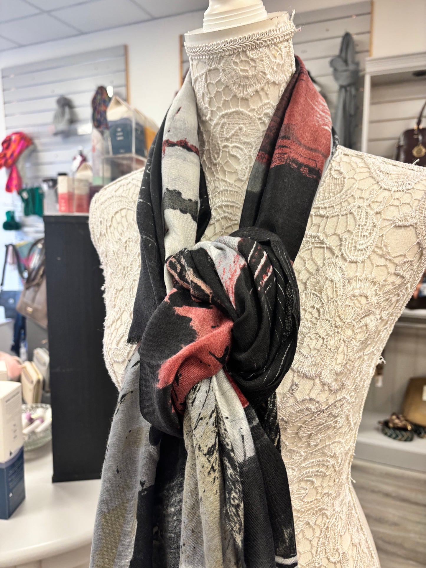 Joanie abstract print scarf