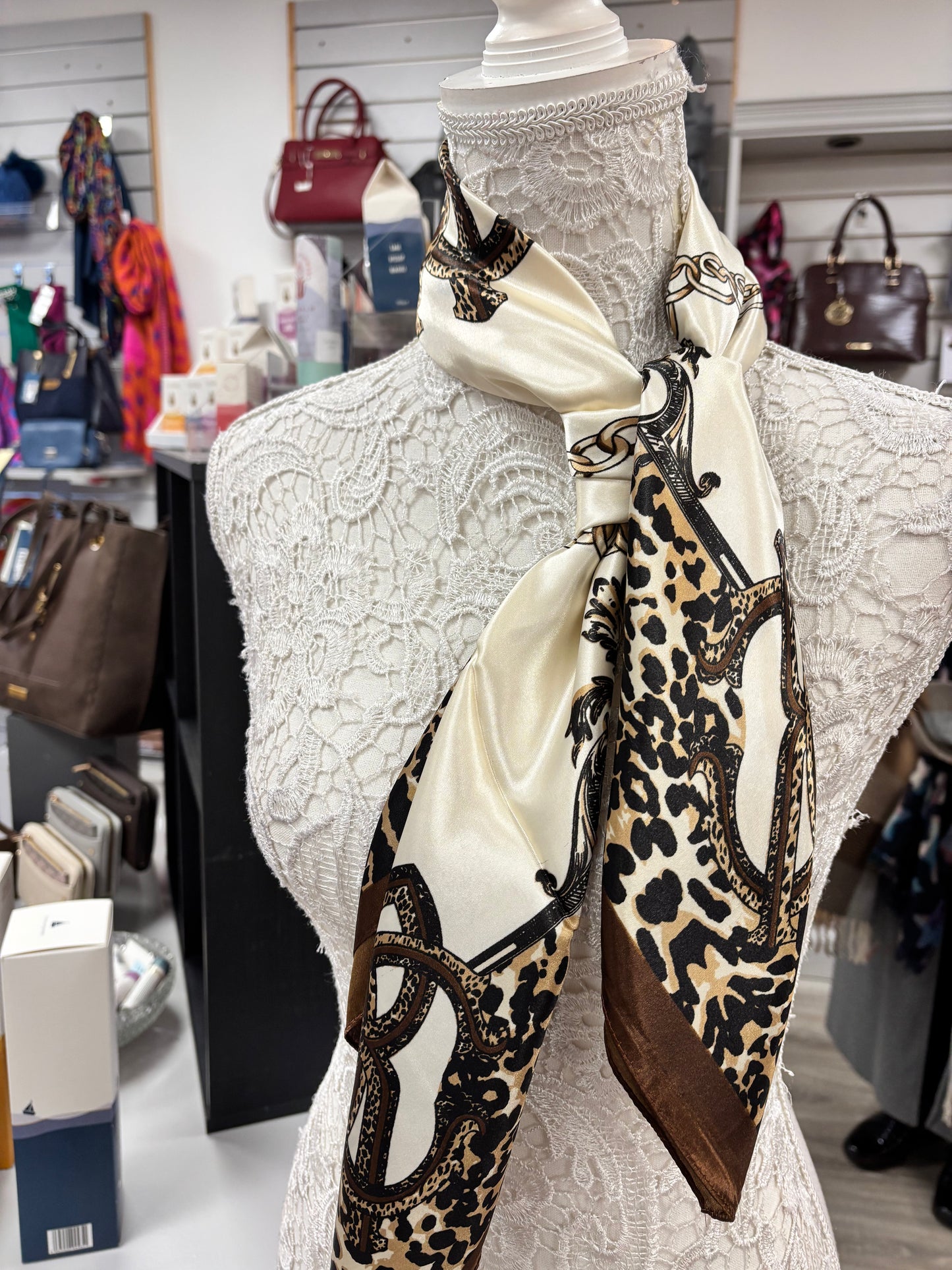 Satin feel neck scarves