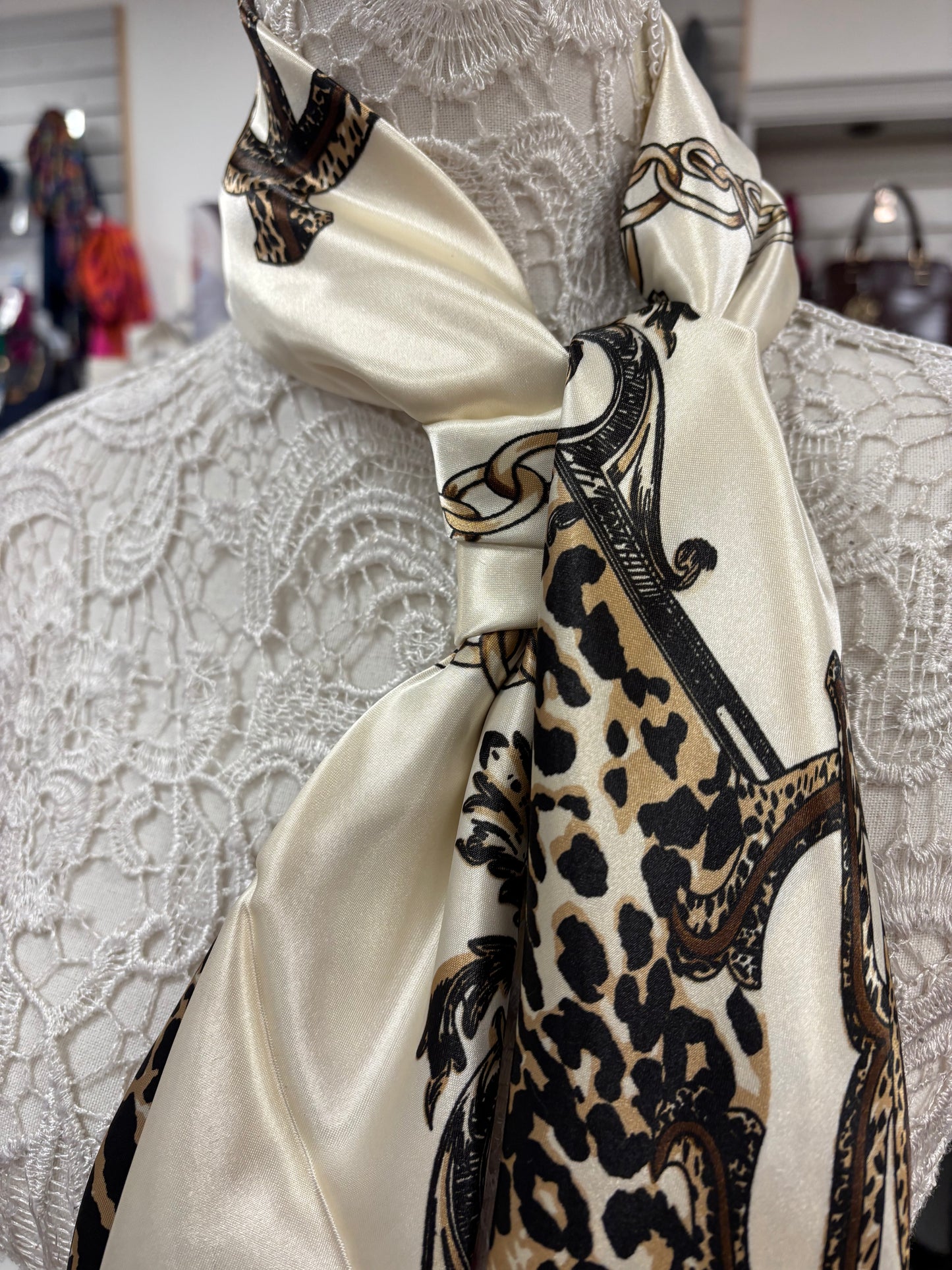 Satin feel neck scarves