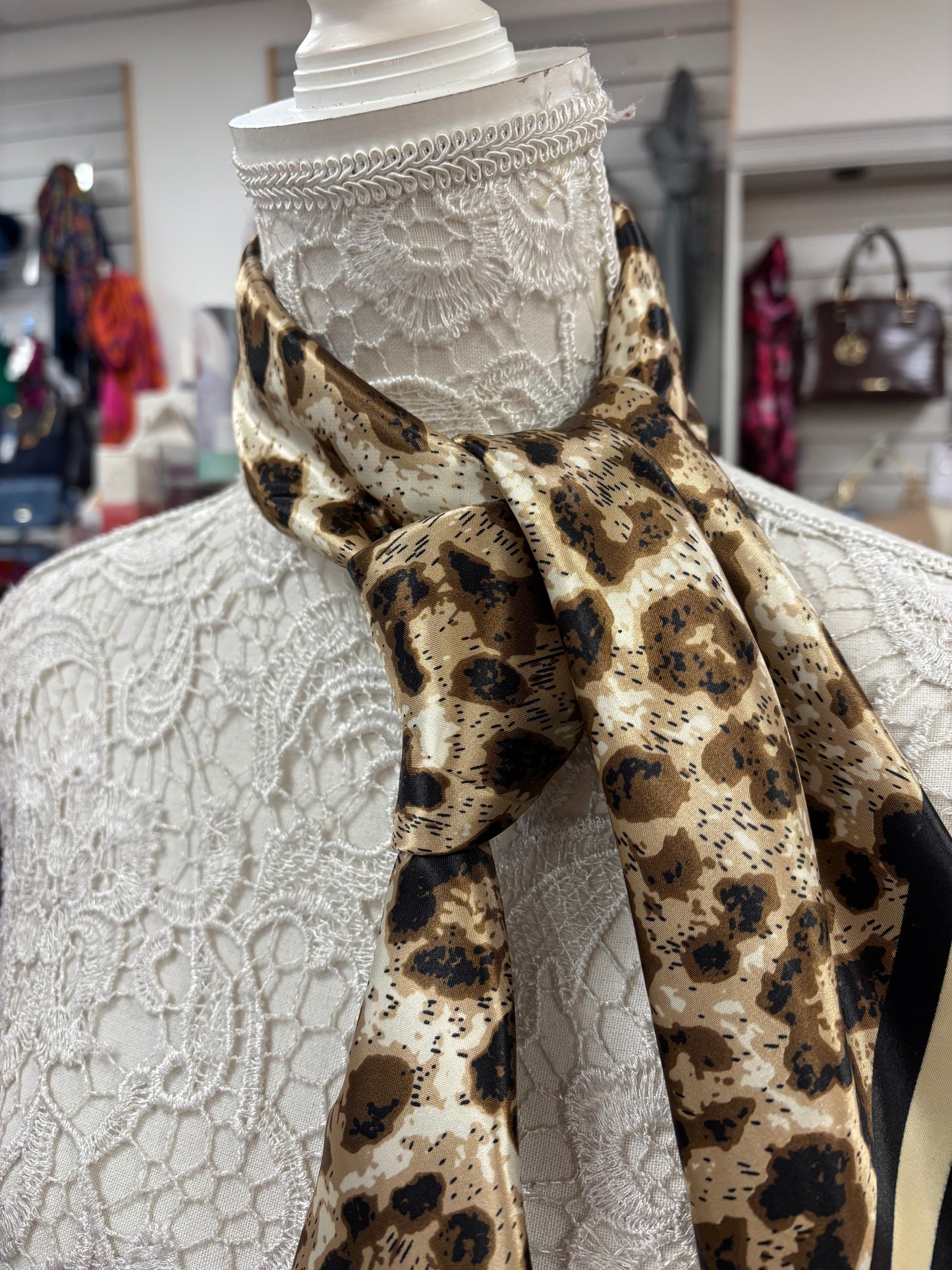 Satin feel neck scarves