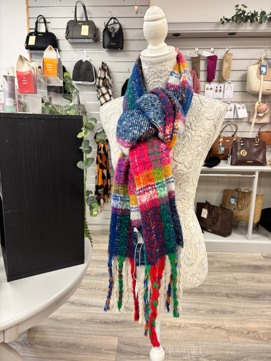 Holly bright checked scarf