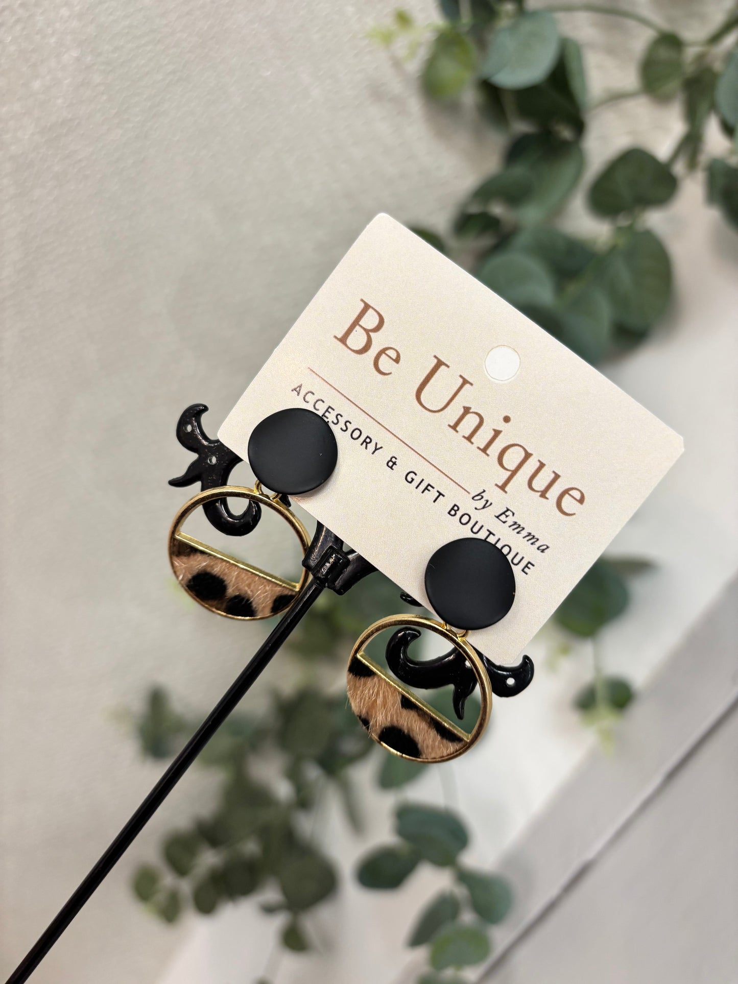 Freya animal print cut out earring