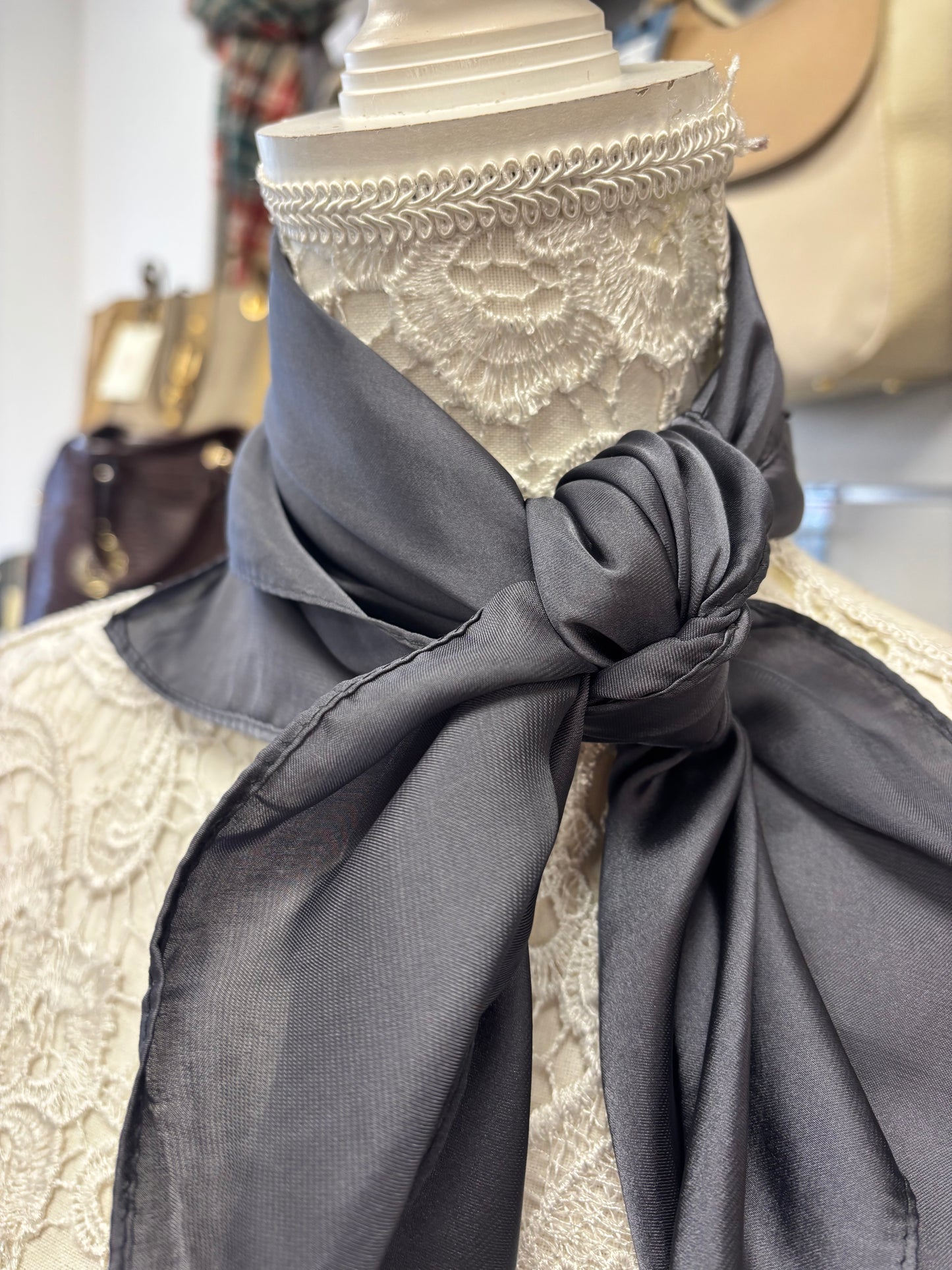 Kali Solid Color Silk Square Scarf