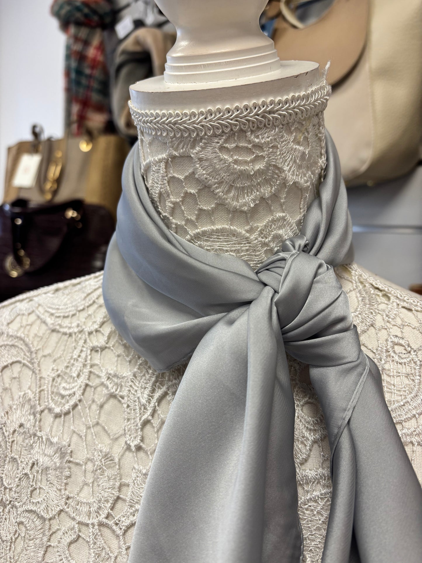 Kali Solid Color Silk Square Scarf