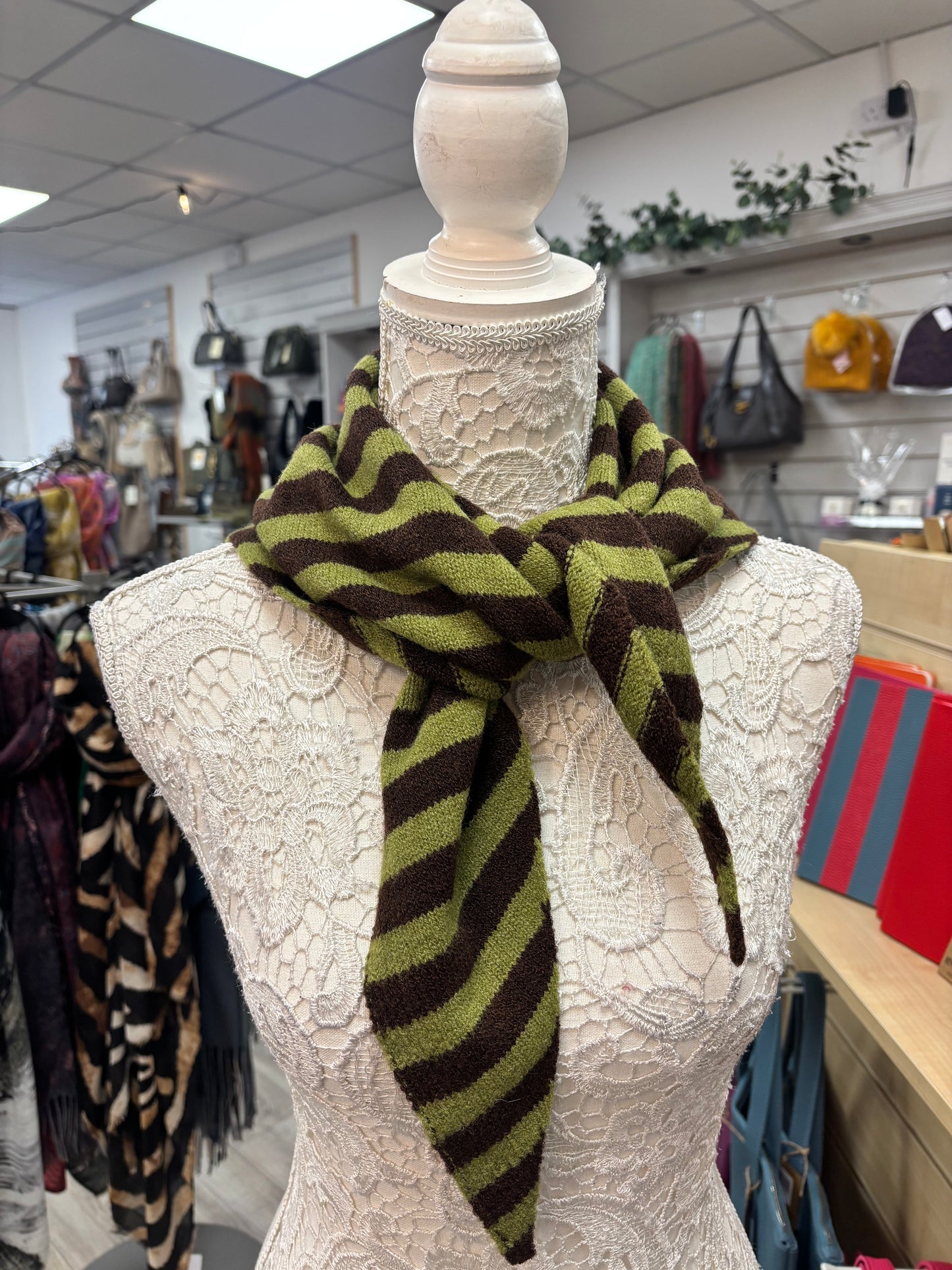 Dahl wool stripe neck scarf