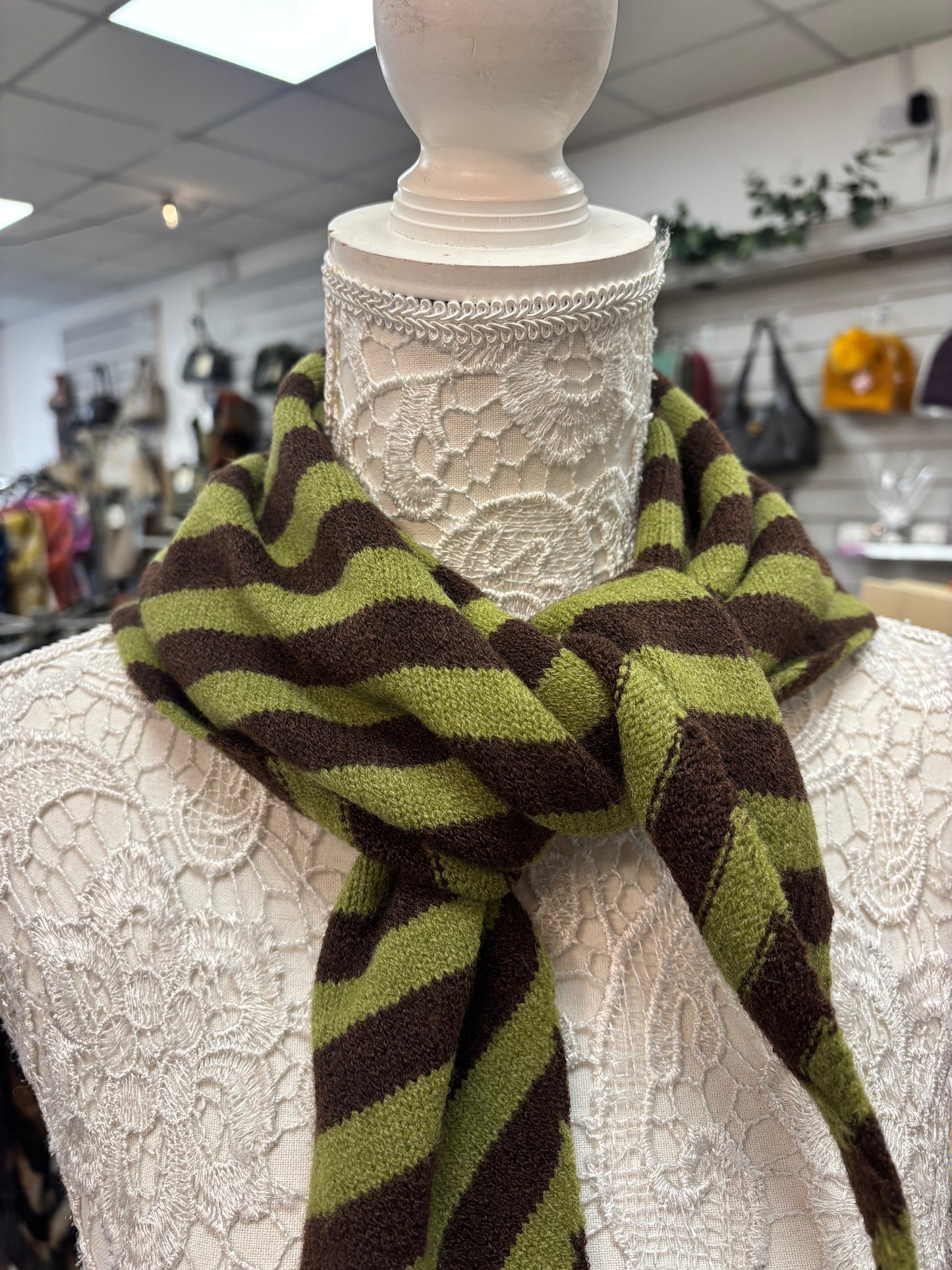 Dahl wool stripe neck scarf