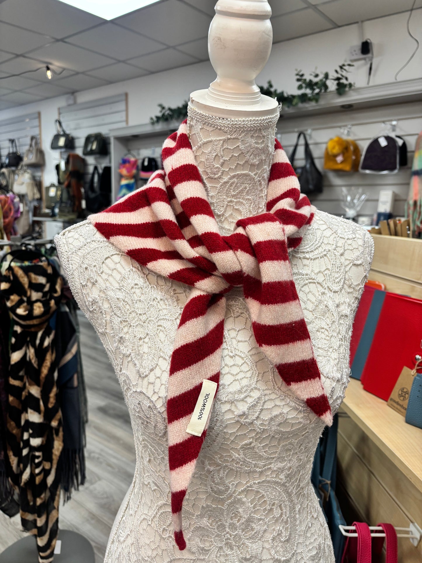 Dahl wool stripe neck scarf