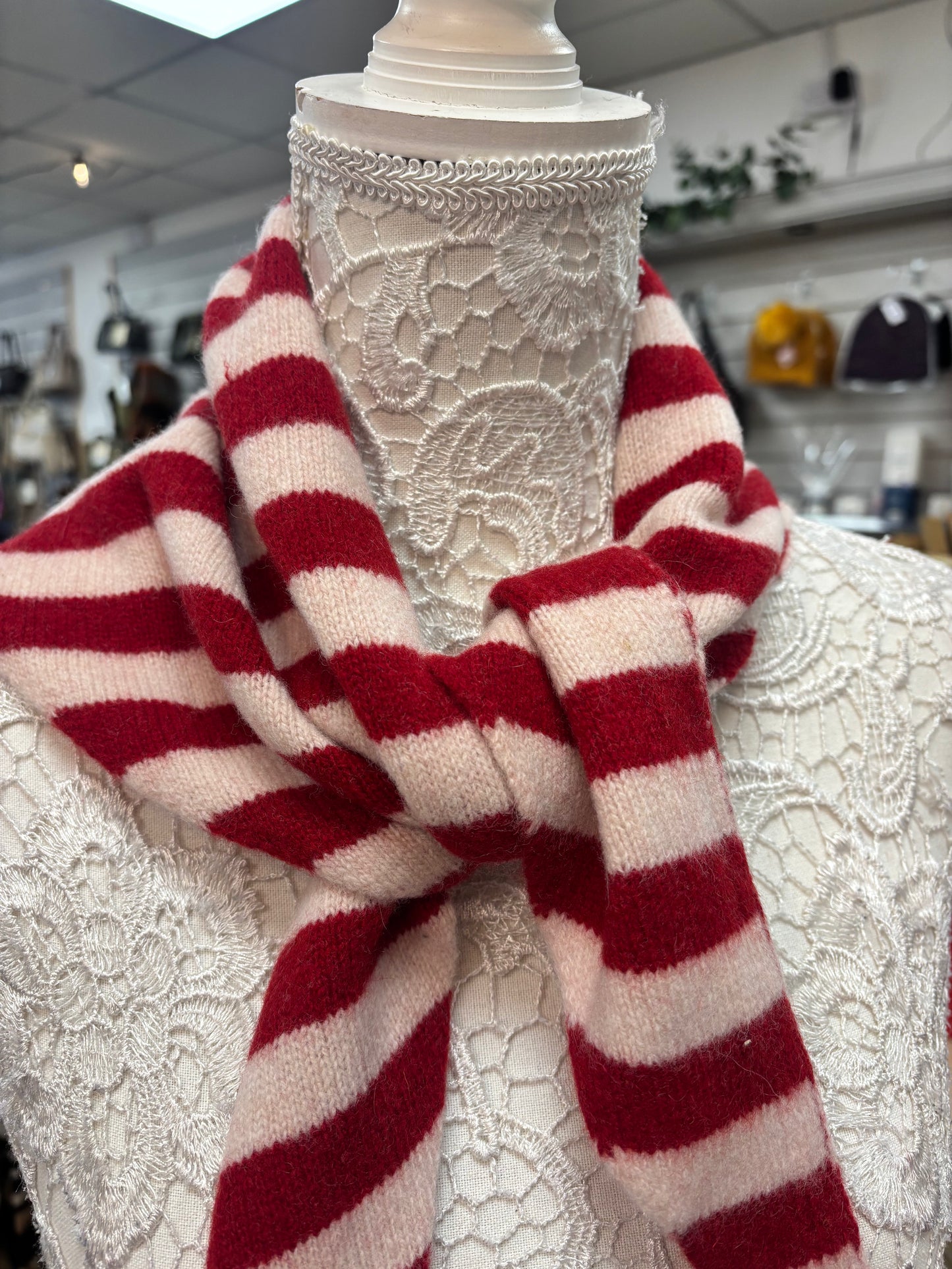 Dahl wool stripe neck scarf