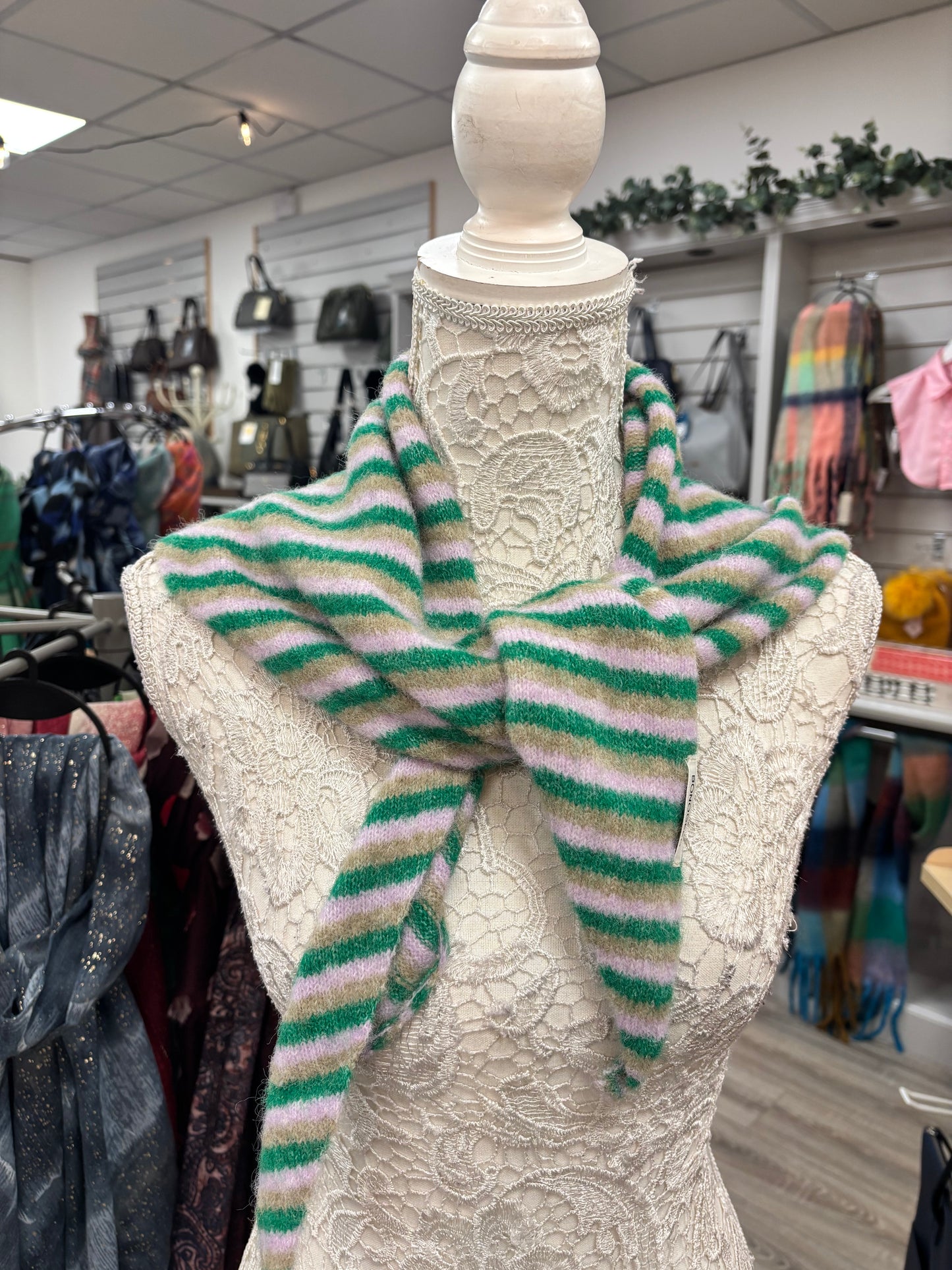 Dahl wool stripe neck scarf