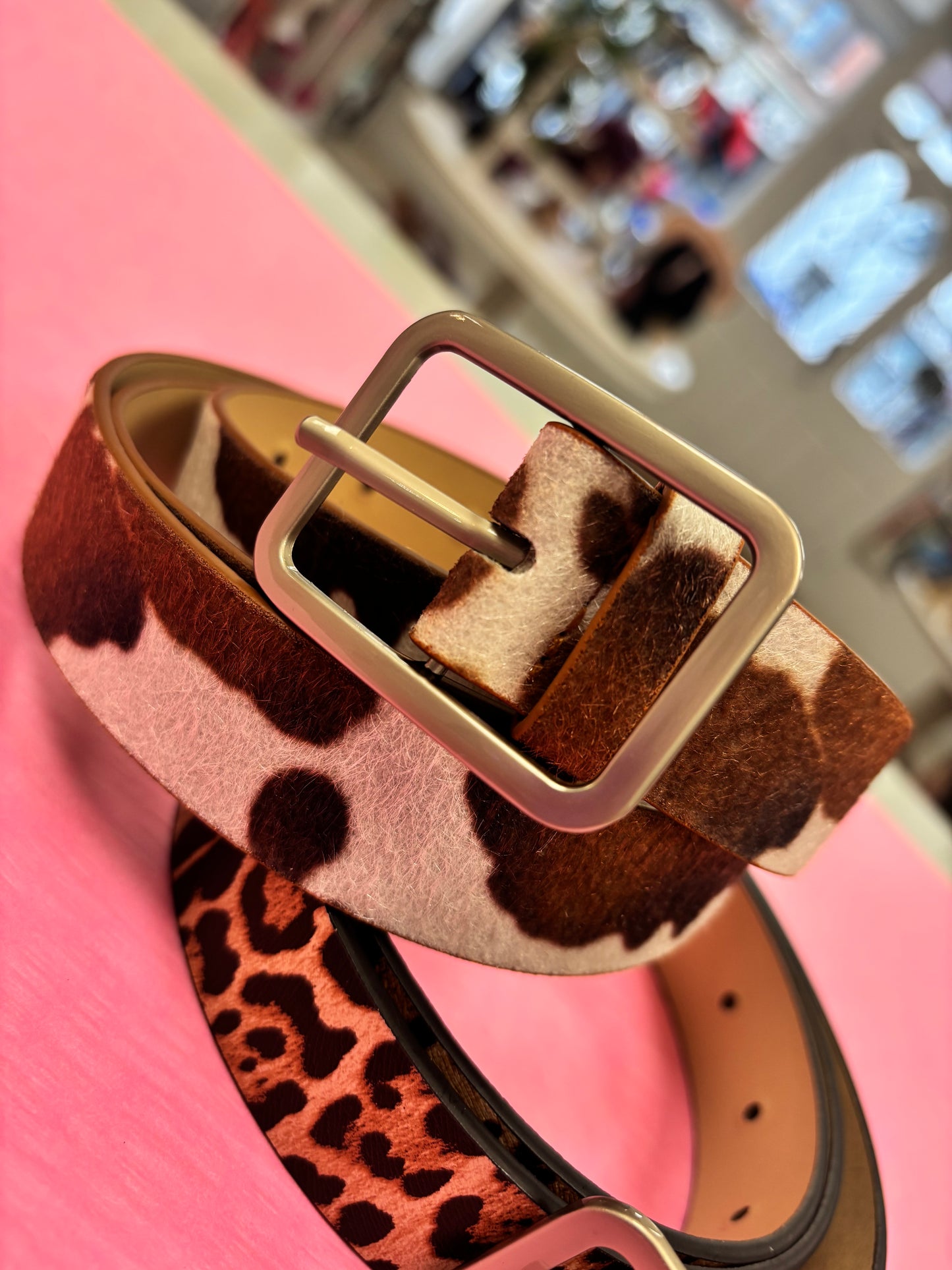 Animal print belts