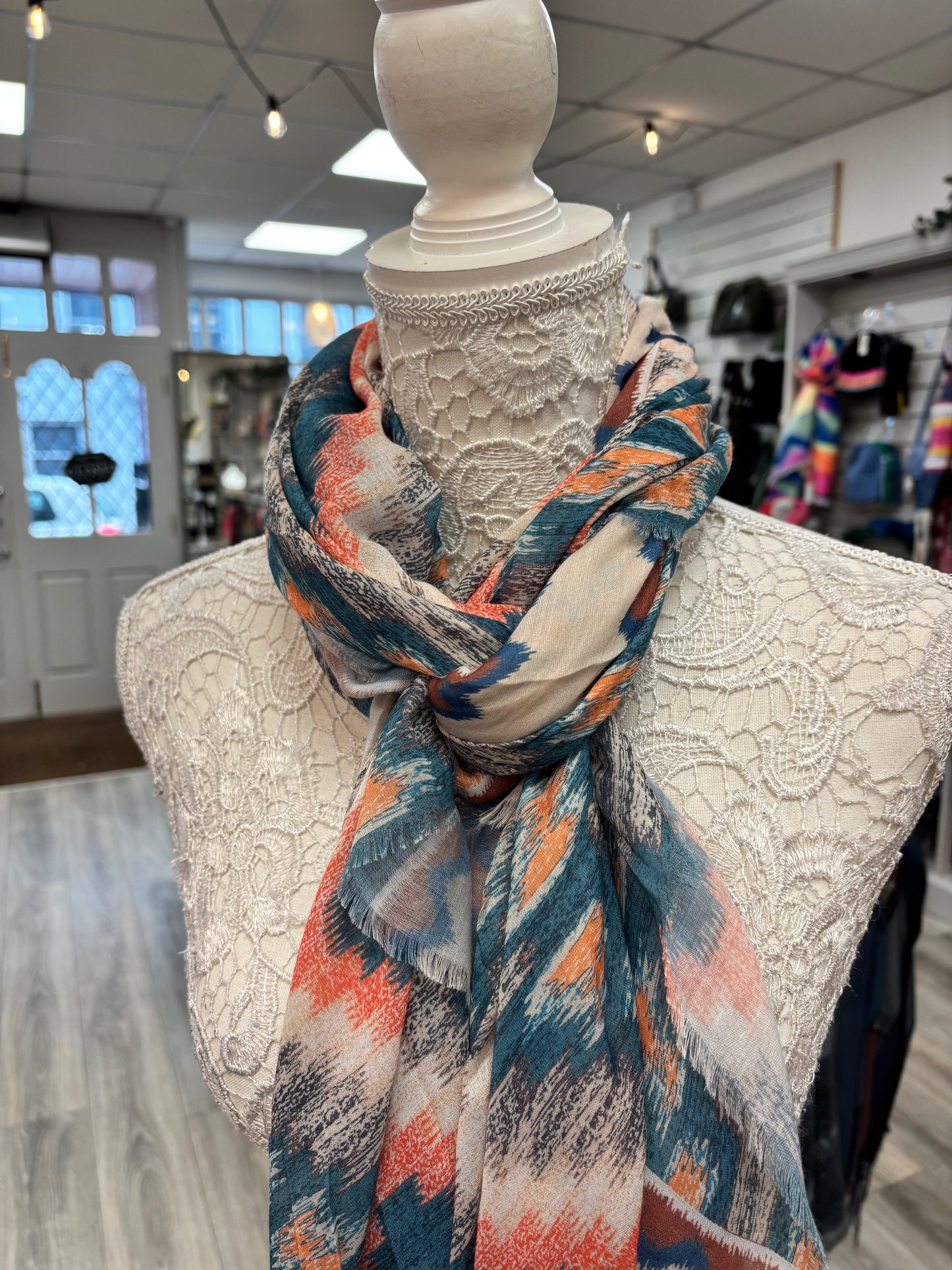 Lyra Aztec print scarf