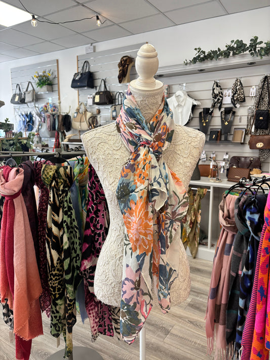 Fleur soft print scarf