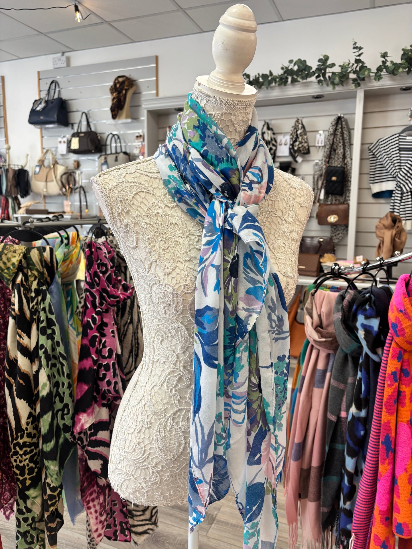 Peony floral print scarf