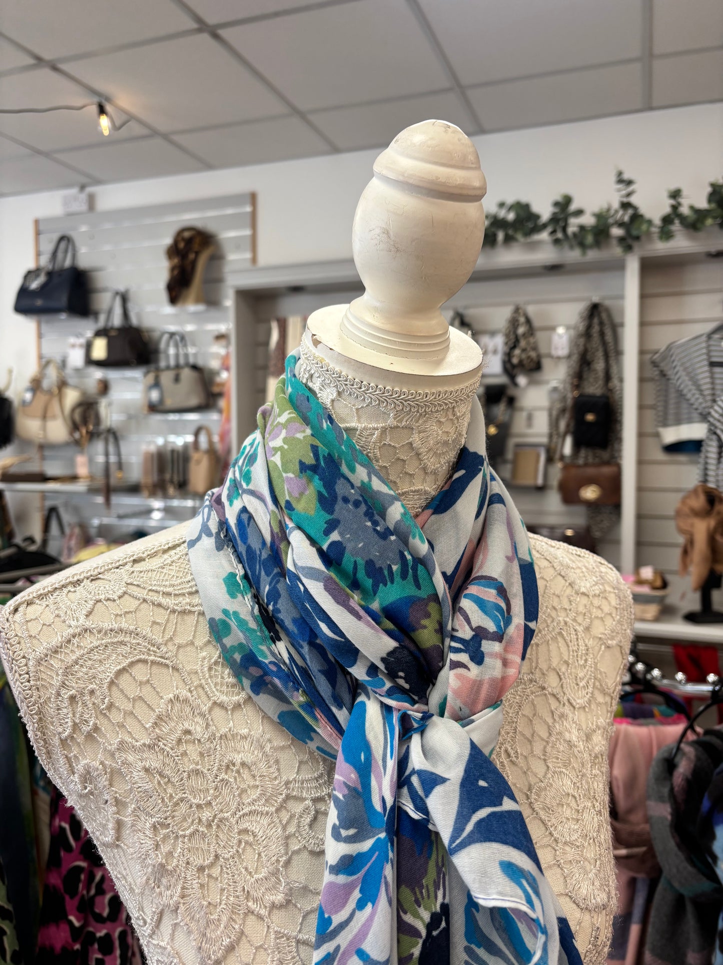 Peony floral print scarf