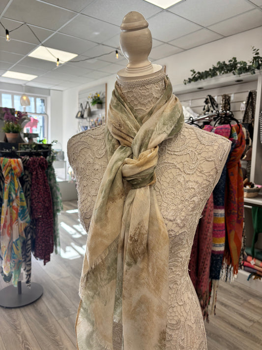 Marble scarf- green