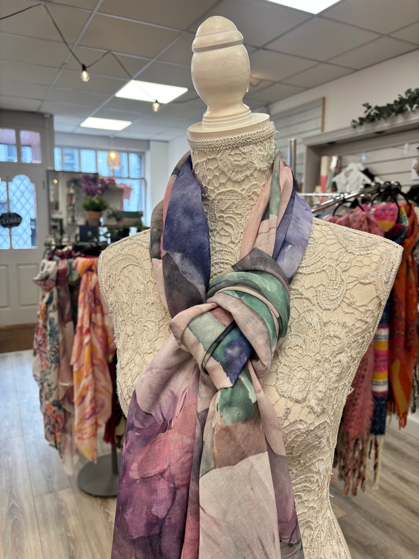 Digital flower print scarf