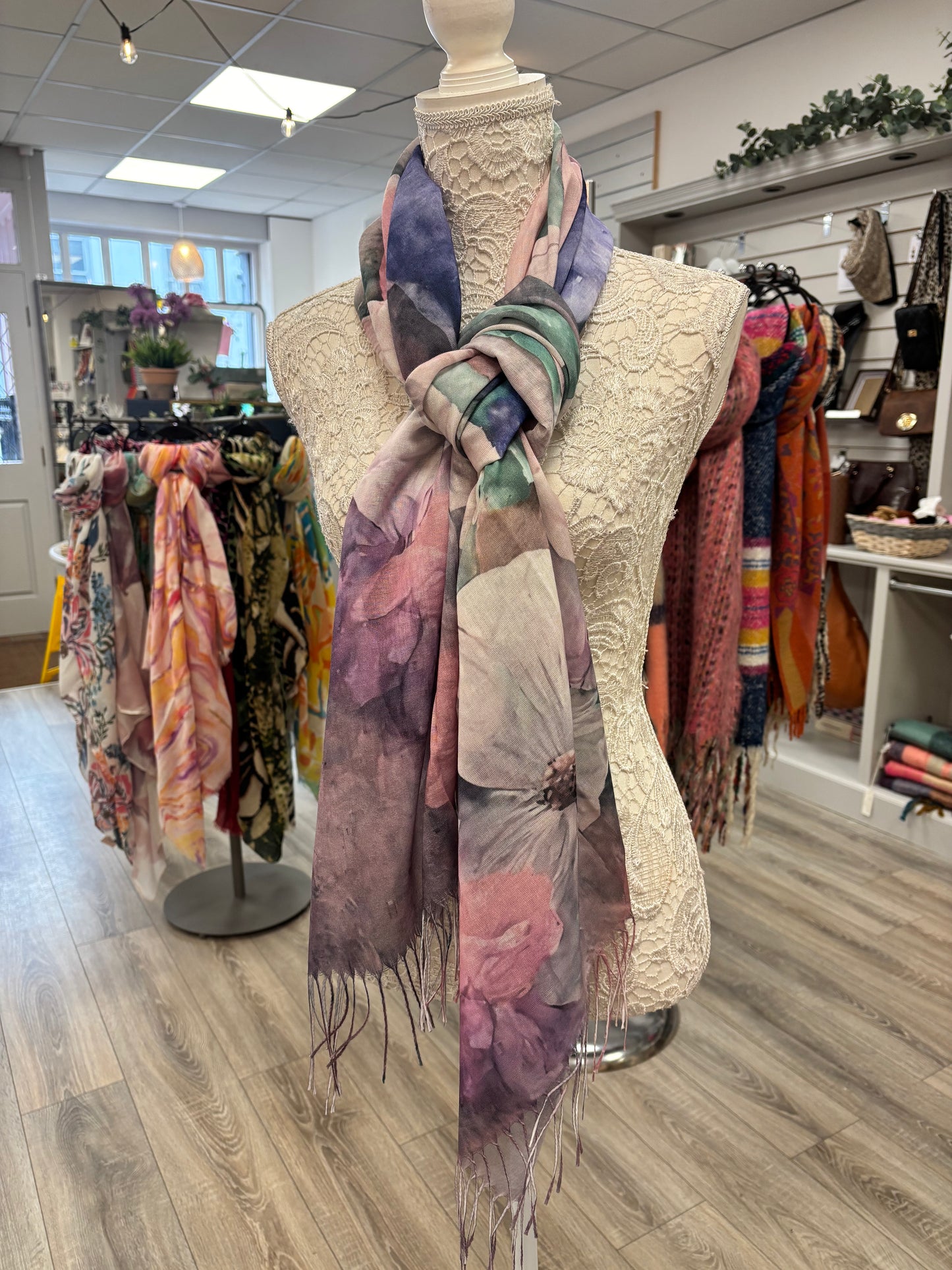 Digital flower print scarf