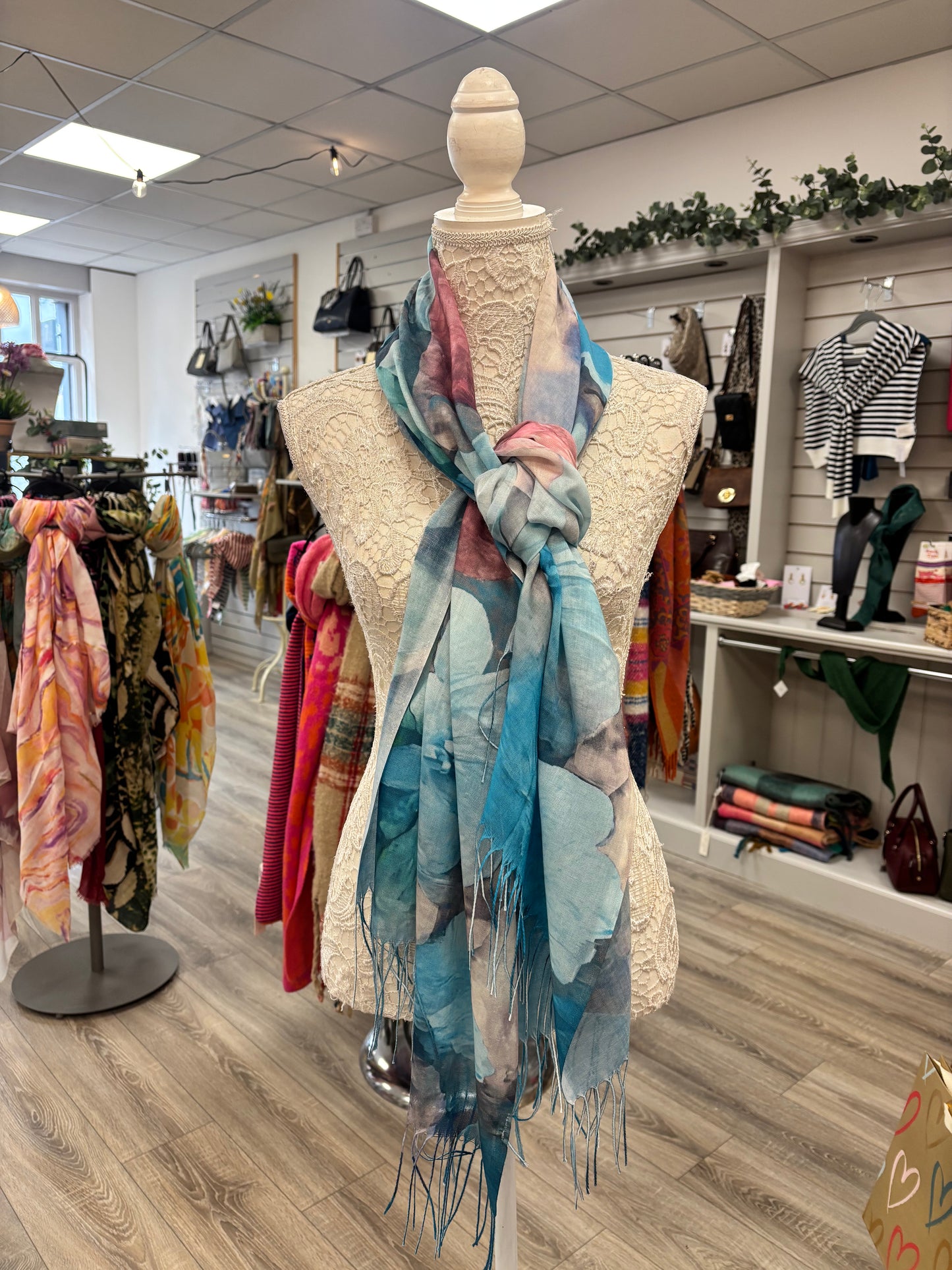 Digital flower print scarf