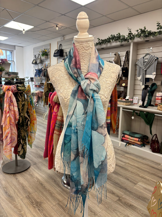 Digital flower print scarf