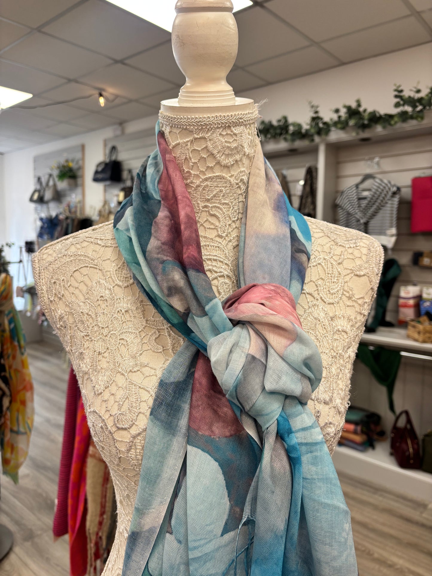 Digital flower print scarf