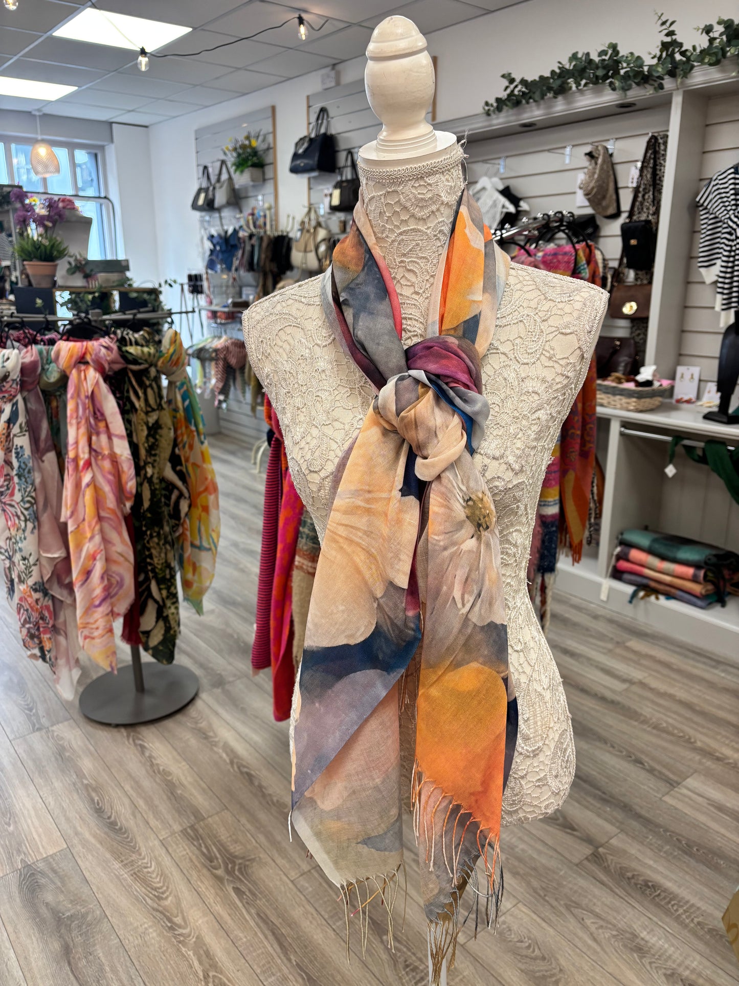 Digital flower print scarf