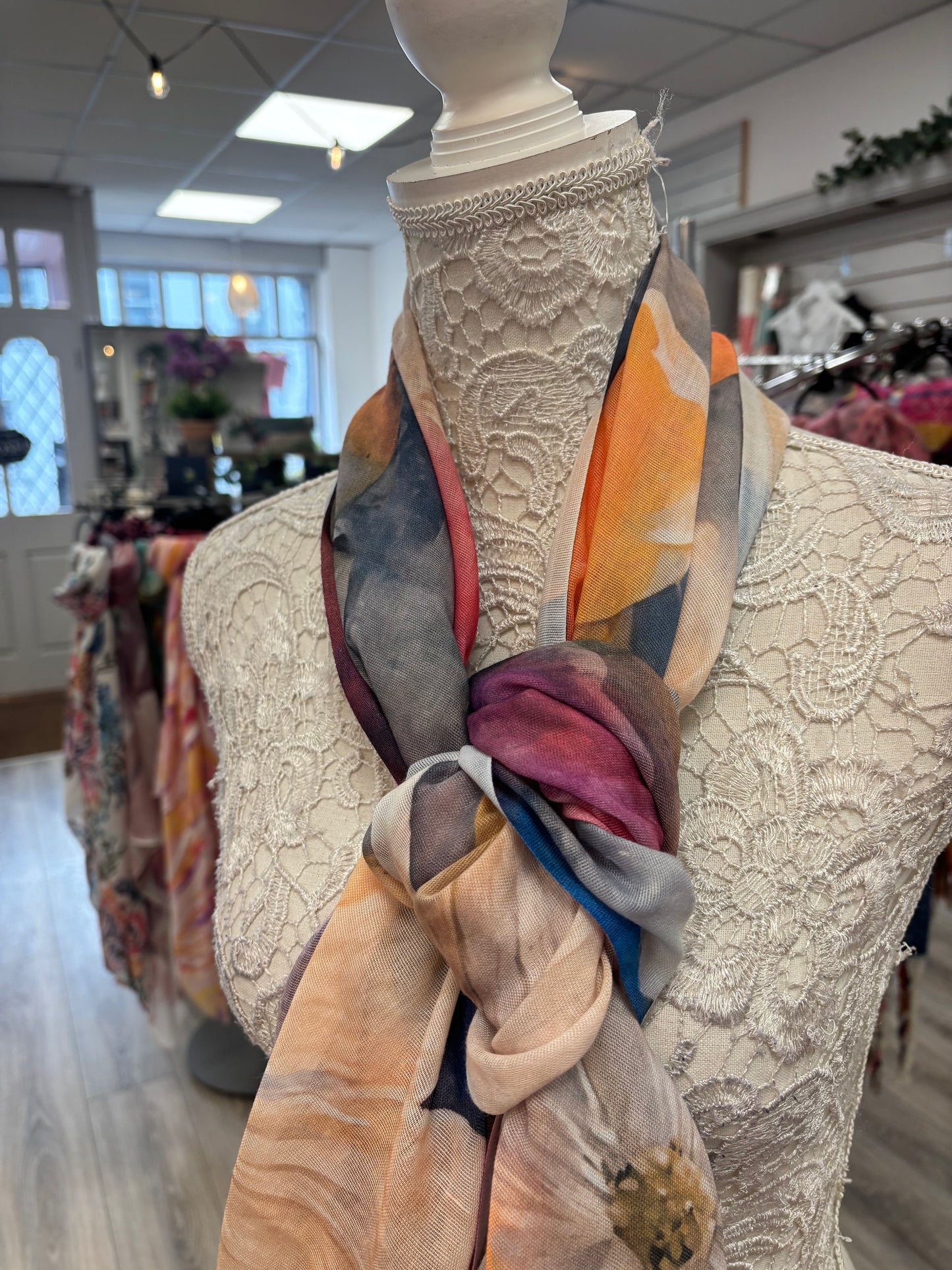 Digital flower print scarf