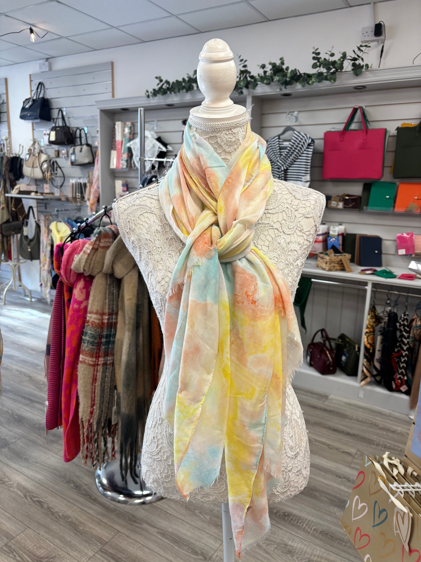 Marble scarf- lemon