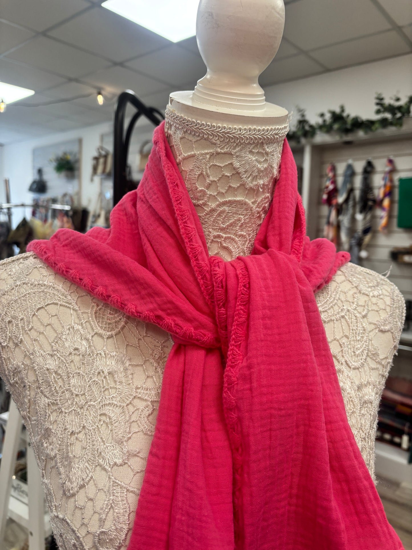 Cherith cheesecloth triangle scarf