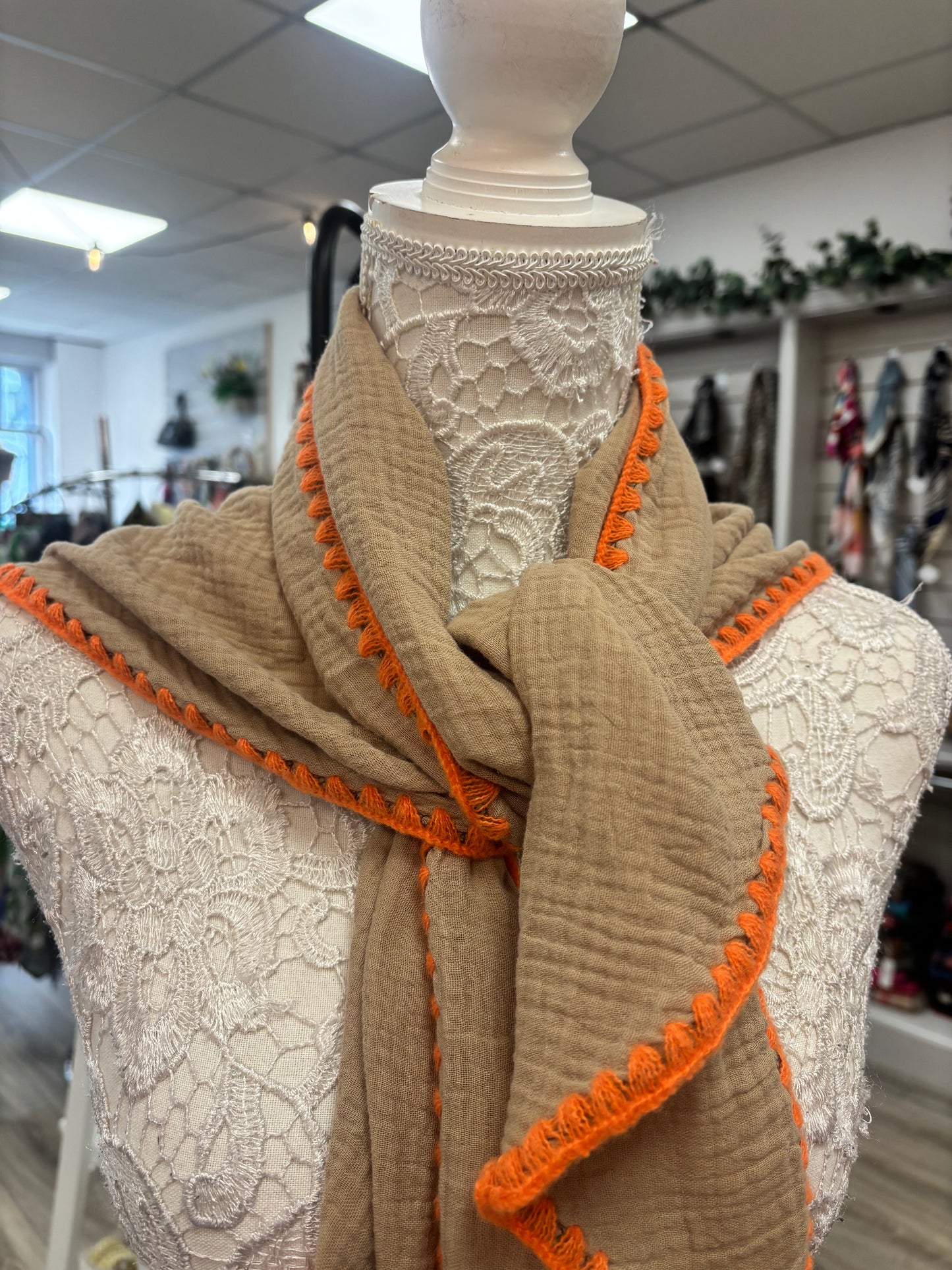 Cherith cheesecloth triangle scarf